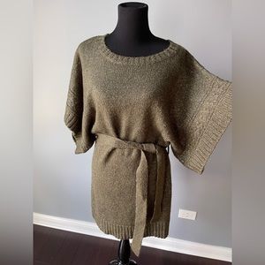 Vince Camuto sparkly green sweater dress